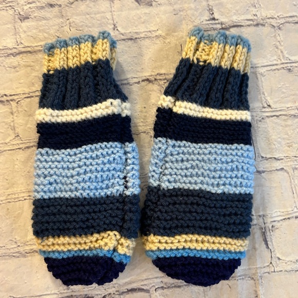 KIDS BLUE MULTI COLORED MITTENS XLARGE - Picture 1 of 4